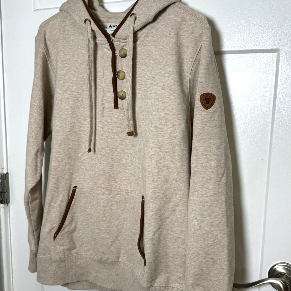 Ariat REAL Women’s Large Hoodie Equestrian Horse Sweatshirt Western Ranch Fleece - Picture 2 of 12